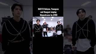 #BAE173 Dohyon, Youngseo and Hangyul singing Monochrome by #ATBO #shorts