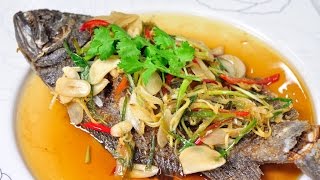 Thai Food - Deep Fried Fish with Soy Sauce