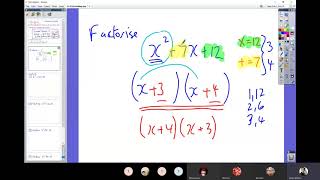 Second Form - 1 July - (21.9) Factorising Quadratic Equations Revision (Hegarty 223)