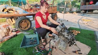 Genius girl repairs and restores the car's transmission (P1).