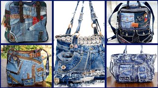 most beautiful and stylish denim printed shoulder handbags