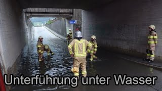 Unterführung der B169 in Gagering unter Wasser - Fügen