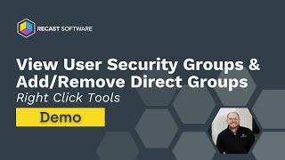 View User Security Groups and Add/Remove Direct Groups with Right Click Tools