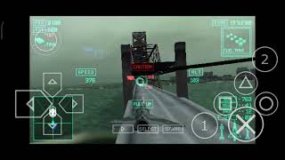 [PPSSPP Gold] Ace Combat X - Flying through the right side of the bridge