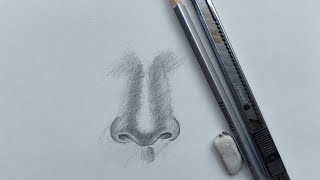 How to draw nose for Beginners/ EASY WAY TO DRAW A REALISTIC NOSE #pencilsketch