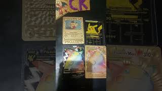 Golden and black pokimon pikachu card #pokimon