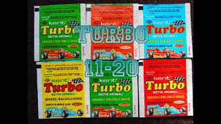 Вкладыши от жевательной резинки"TURBO" с 11 по 20.