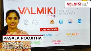 Congratulation Ms. Pasala Poojitha| Valmiki Foreign Education Services