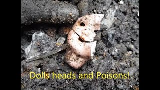 Poisons And Porcelain Dolls Head On A Very Cold Dig, Bottle Digging South Wales UK