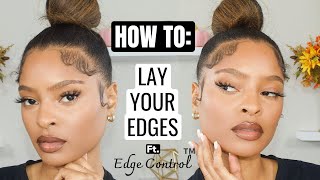 HOW TO: LAY YOUR EDGES IN 5 MINS *NO FLAT IRON NEEDED* Ft EdgeControl ™