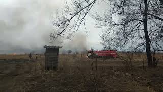 Пожар полей в пограничном