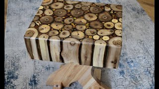 Walnut logs Side Table