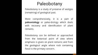 Paleobotany, Bsc-ll, Botany