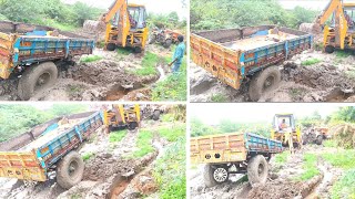 JCB helping || swaraj tractor tralley || please watch