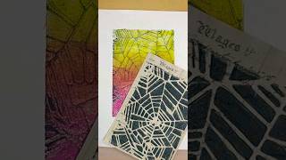 Spider web gelli prints. Which is your favorite, 1 or 2? #shorts #mixedmedia