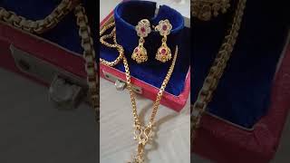 Traditional Lakshmi doller chain with matching jimki 🤩👌 550+shipping 🥳🎉 watsapp 8148299183