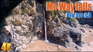 Mc Way falls full views in Big Sur CA in 4K