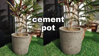 How to make beautiful cement pot very easy