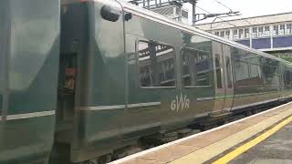 Class 387 departs Twyford.