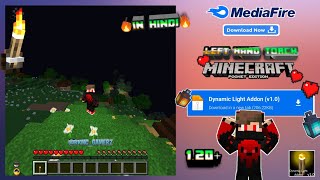 left hand torch mod for MCPE 1.20 || dynamic light mod for MCPE 1.20 || 🔥 in Hindi 🔥 @RKMC_GAMERZ