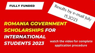 Romania Government Scholarships for International Students 2023| fully funded