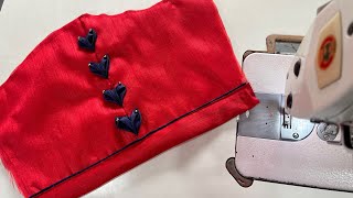 Very beautiful and easy blouse design|blouse sleeve design cutting and stitching