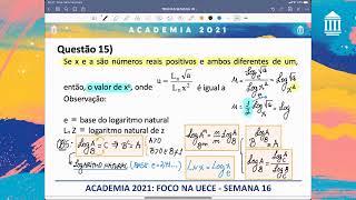 UECE - SEMANA 16 (M1) - Rui Lima - Logaritmos