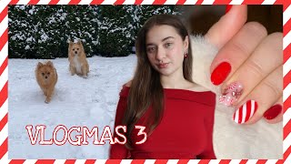 świąteczne paznokcie🎅🏼💅🏻 i zabawa w śniegu❄️/VLOGMAS 3