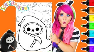 Coloring Squishmallows Halloween Grim Reaper Coloring Page | Caliart Markers