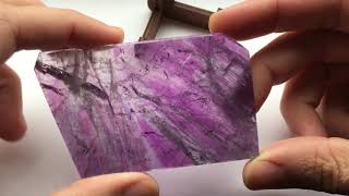 Rwandan amethyst, polished slice, 43,21 grams