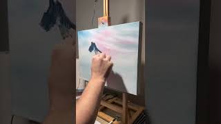 Winter Bob Ross Style Painting #art #artist #artshorts #painting #artwork #bobross #easy #arts #fun