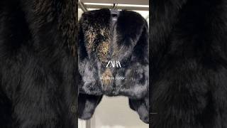 ZARA NEW! FESTIVE🥂.BLACK SHORT FAKE FUR COAT €69,95 6318/260 #zara #newinzara #zarashopping #shorts