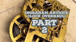 Antique Ingraham time and strike Calendar Clock Movement Overhaul Part 2