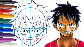 Comment dessiner LUFFY / ONE PIECE étape par étape facilement