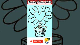 Flower Pot Drawing,simple flower pot drawing,Easy Flower Pot Drawing, FESTIVAL FLOWER POT DRAWING