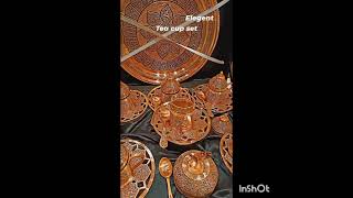 latest elegant tea cup #plate set#copper#black copper #beautiful work #ytshorts