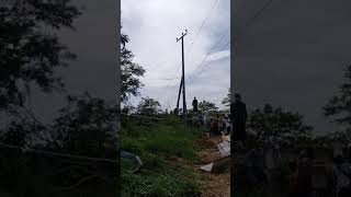 Installation of 11KV line 10M pole