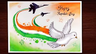 How to draw Republic day drawing ideas - Easy - Oil pastel