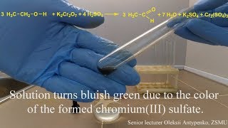 The oxidation of ethyl alcohol by chromic mixture