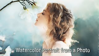 Акварельный портрет из фотографии (Watercolor + Sketch + AliveColors) - Урок