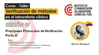 Sesión 4 Curso taller: Verificación de métodos en el laboratorio clínico - Edición 2021