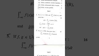 wavelet analysis question paper M.sc mathematics