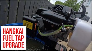 Avoiding hard starting  by running outboard carb dry , adding fuel shut off to 4hp Hangkai Outboard