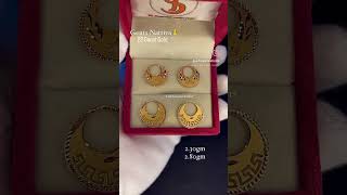 Gents Nattiya 22kt Gold🤴💯2.3gm & 2.8gm🔥gents wali💯🤴#shorts #youtubeshorts #gold #earrings