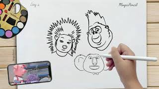 How to Draw Johnny, Ash and Buster Moon  From Sing 2 Movie