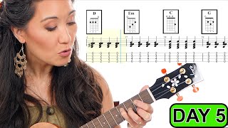 G, Em, D, C Beginner Ukulele Chord Drills with Play Along Exercises