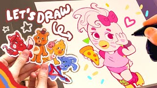 design fnaf stickers with me! ✿ experimenting with my style and rethinking my online shop