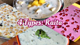 4 Types: Raita | Beetroot (Pink) Raita | Mint Cucumber Raita | Boondi Raita | Pineapple Raita