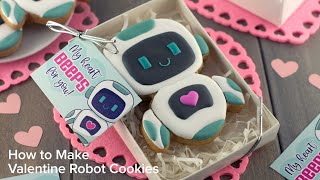 Decorating a Robot Cookie for Valentine's Day | Cookie Decorating with Royal Icing