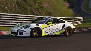 Porsche 991 GT3 RS pushing hard on the Nordschleife / Assetto Corsa